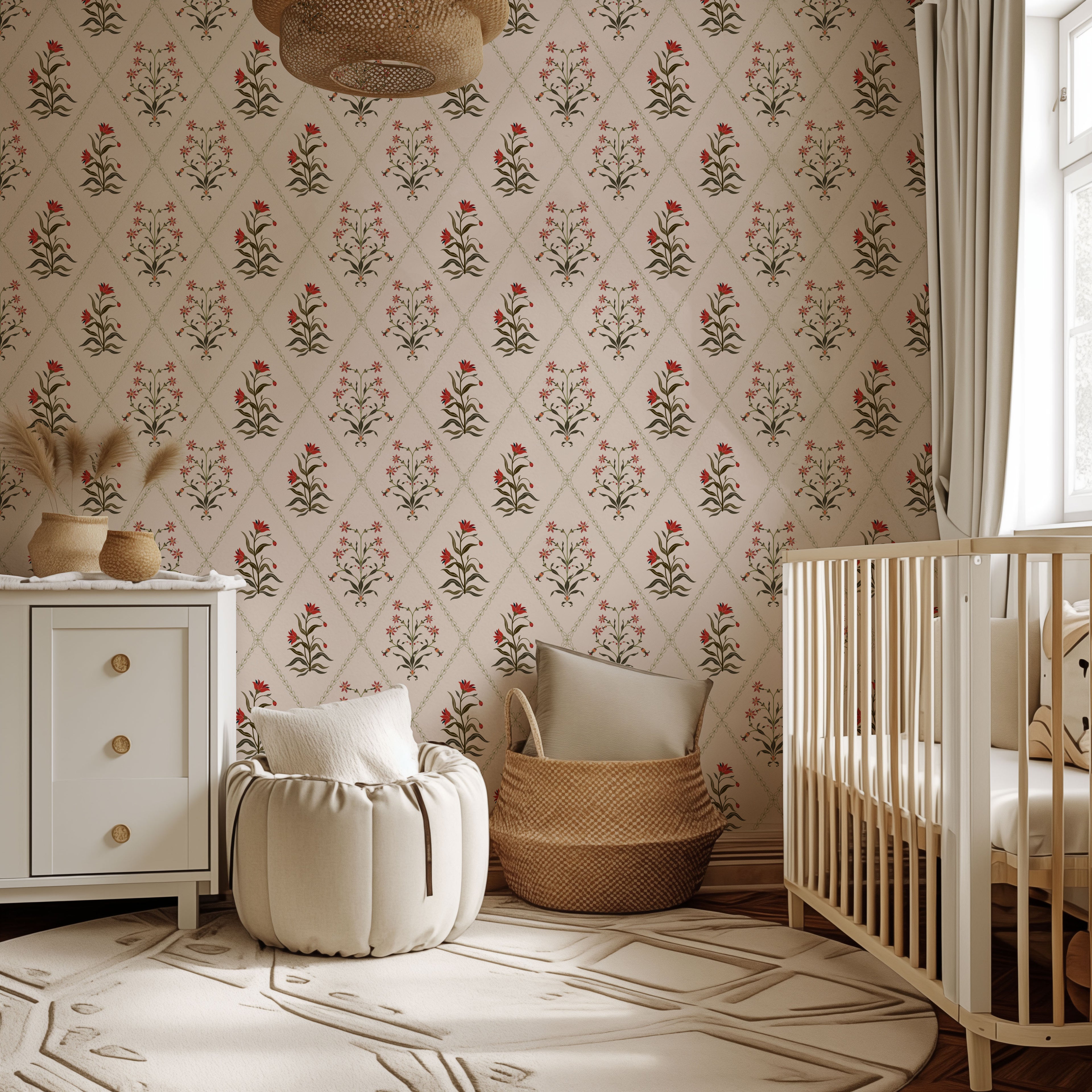 Botanic Trellis (L) Wallpaper
