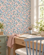 Bluebell Blush Wallpaper styled room view 3