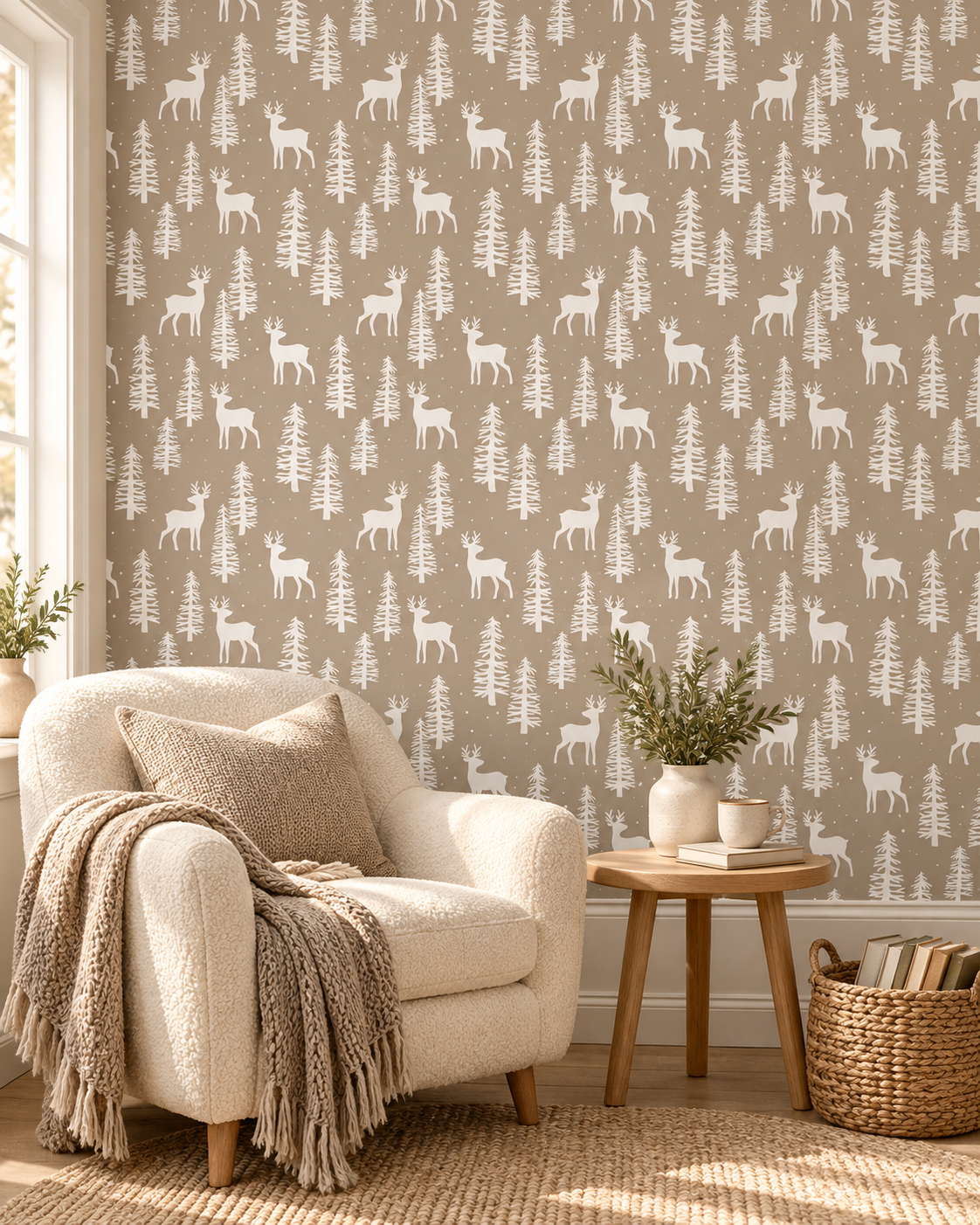 Deer Forest Wallpaper reading corner