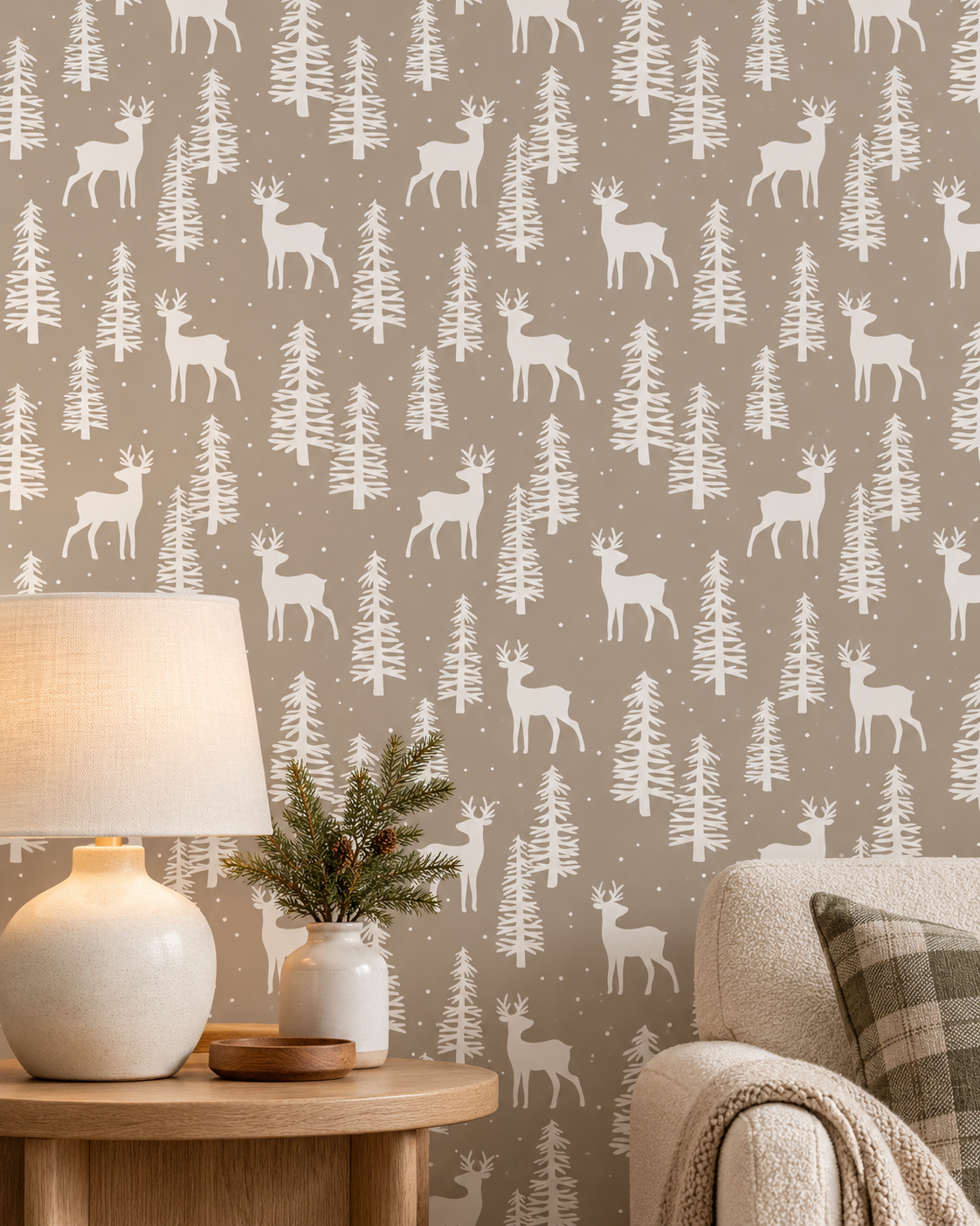 Deer Forest Wallpaper styled close-up