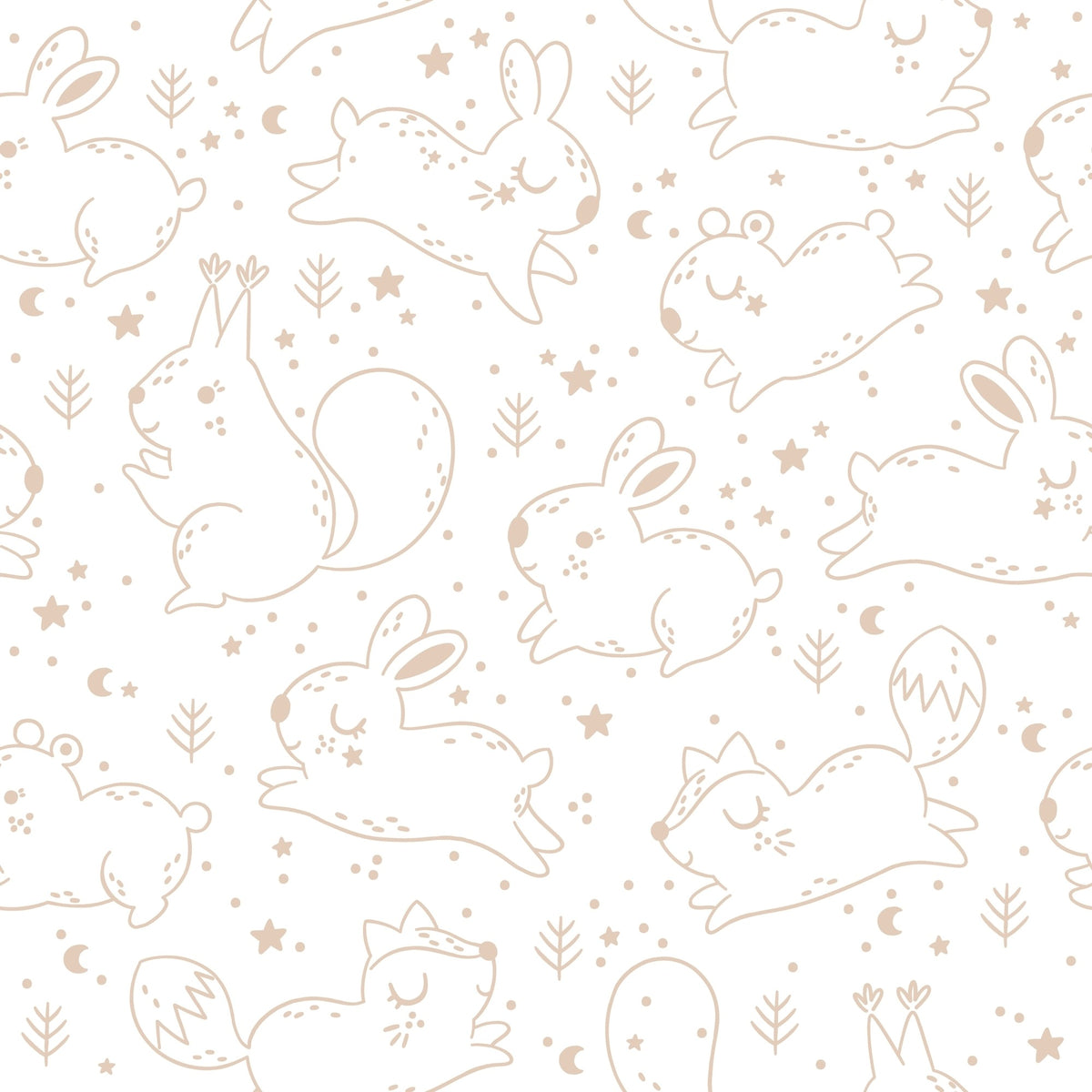 WP543 Bunny Meadow Wallpaper flat pattern design