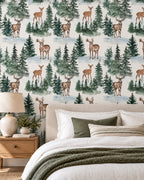 Watercolor Deer Wallpaper bedroom