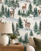 Watercolor Deer Wallpaper styled close-up