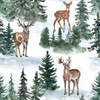 Watercolor Deer Wallpaper flat woodland pattern