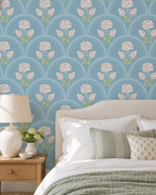 Hydrangea Arch Wallpaper in a styled interior
