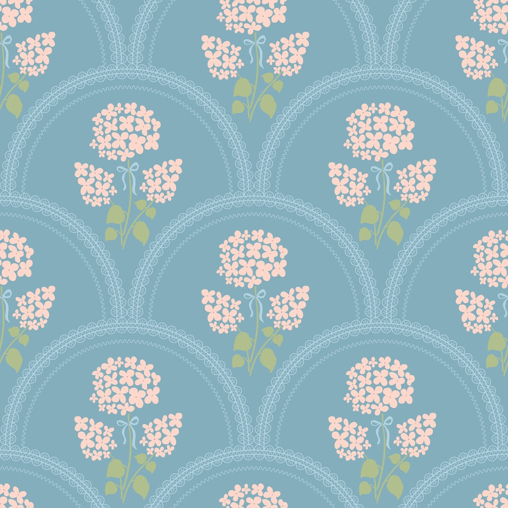 WP556 Hydrangea Arch Wallpaper flat pattern design