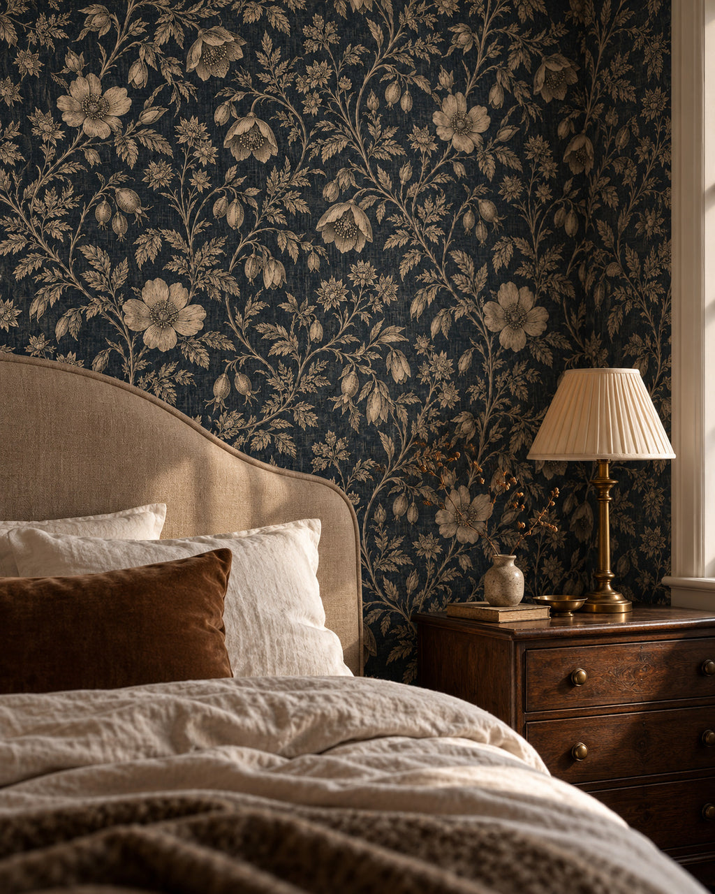 Etched Garden Wallpaper bedroom