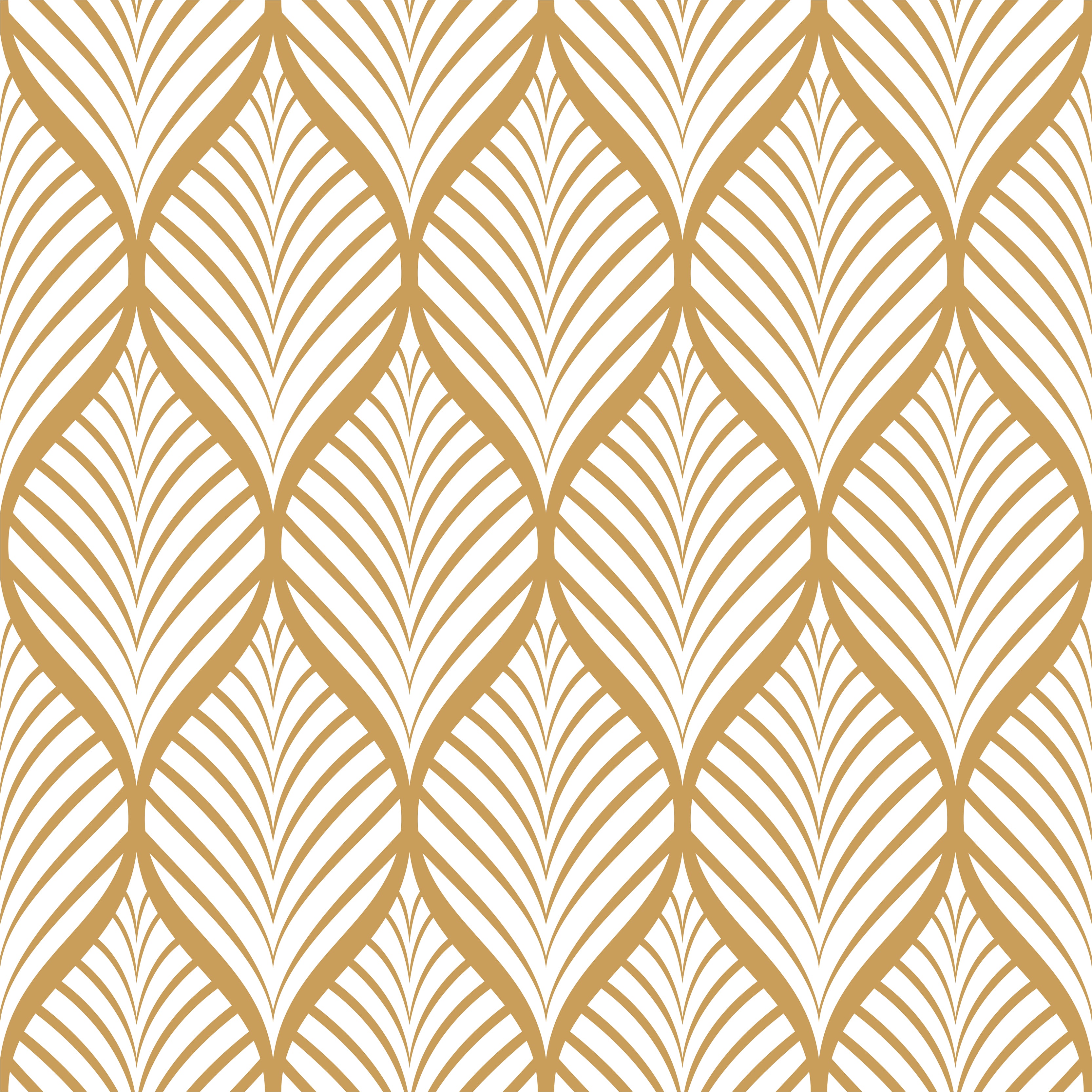 Art Deco Leaf Wallpaper