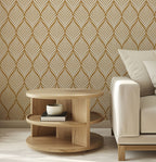 Art Deco Leaf Wallpaper