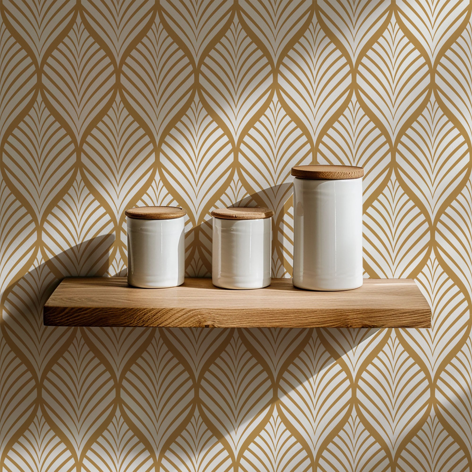 geometric leaf wallpaper, premium peel & stick, 2x6 feet 24 inchesx 72 inches, home decor