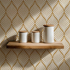 Art Deco Leaf Wallpaper