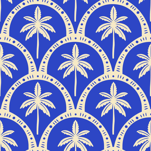azure palms wallpaper, premium peel & stick, 12 inchesx12 inches sample, geometric, wallpaper decor