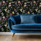 midnight meadow wallpaper, premium peel & stick, 2x6 feet 24 inchesx 72 inches, home decor