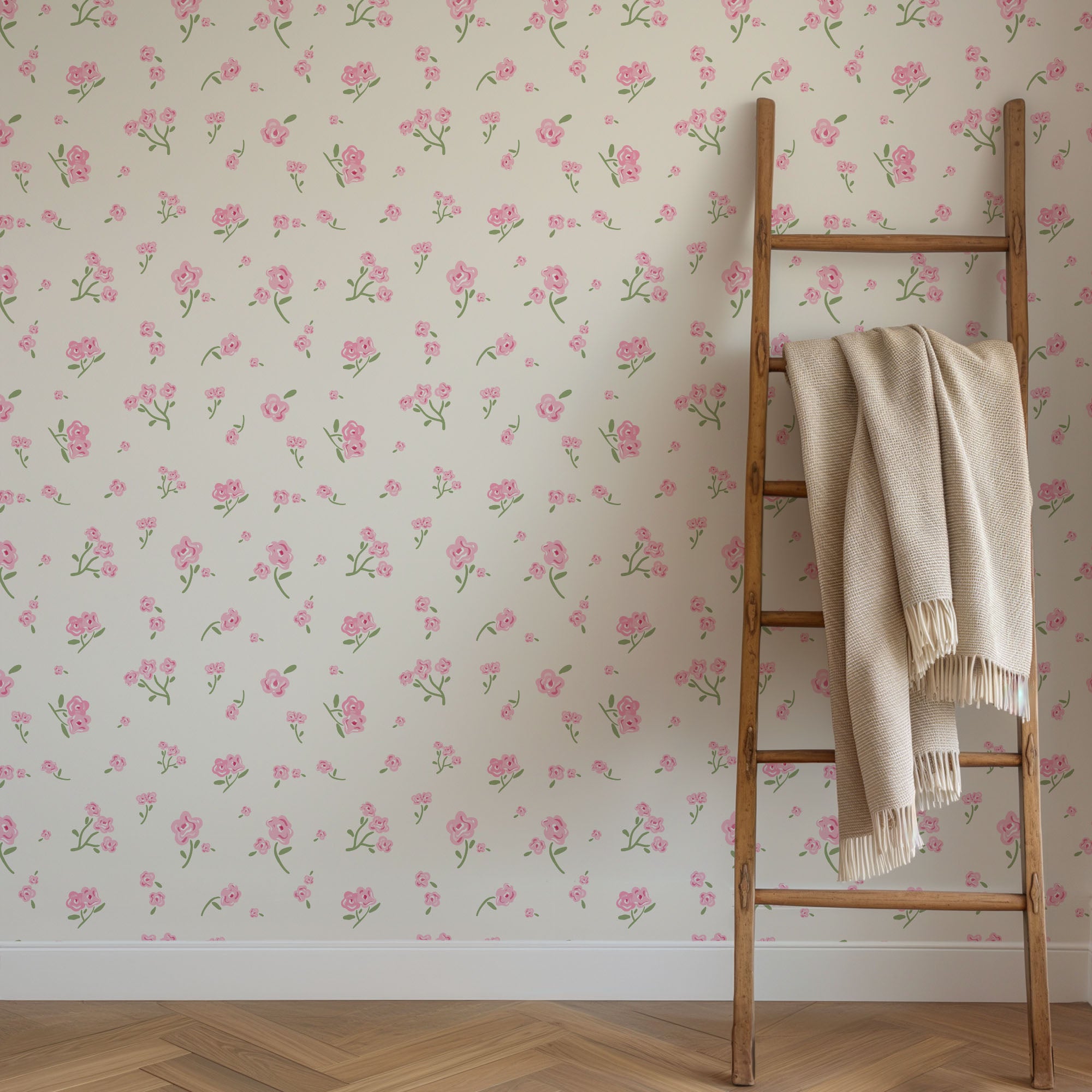 little rosie wallpaper, premium peel & stick, 2x12 feet 24 inchesx 144 inches, home decor