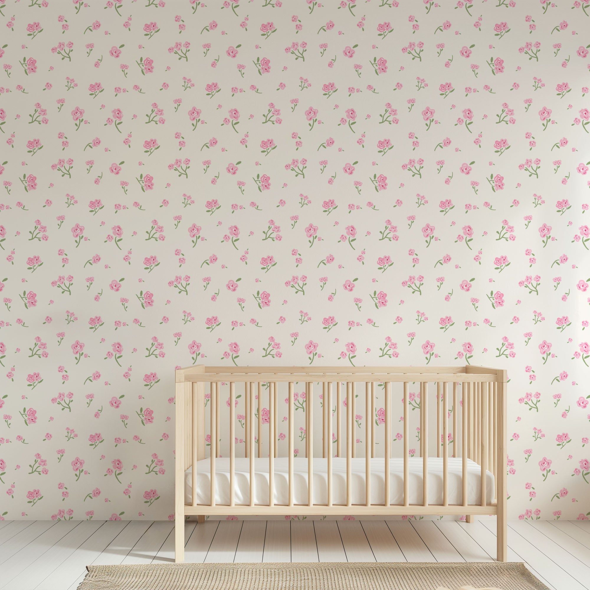 little rosie wallpaper, premium peel & stick, 2x10 feet 24 inchesx 120 inches, home decor
