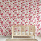cottage rose wallpaper, premium peel & stick, 2x10 feet 24 inchesx 120 inches, home decor