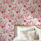 cottage rose wallpaper, premium peel & stick, 2x4 feet 24 inches x 48 inches, home decor