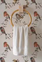 botanical birds wallpaper, premium peel & stick, beige, home decor
