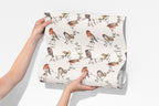 botanical birds wallpaper, premium peel & stick, beige, home decor