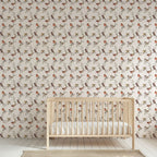 botanical birds wallpaper, premium peel & stick, beige, home decor