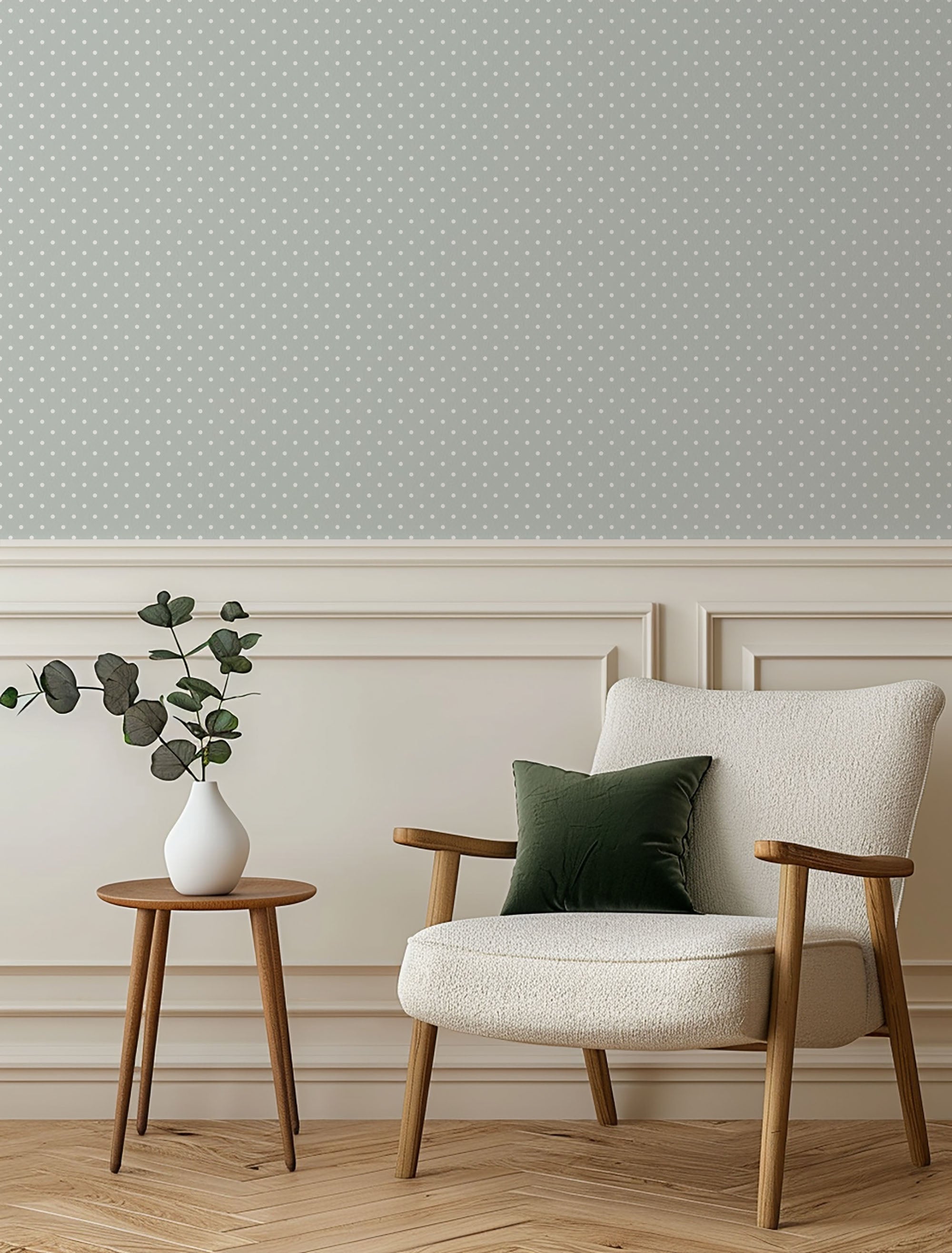 mini polka dots wallpaper, premium peel & stick, 2x6 feet 24 inchesx 72 inches, home decor