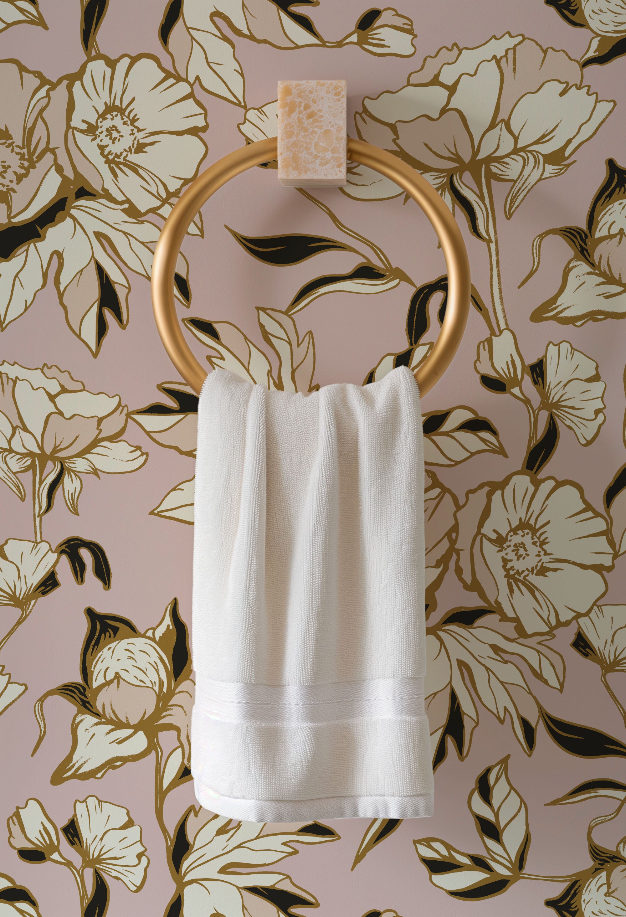 blush peonies wallpaper, premium peel & stick, 2x6 feet 24 inchesx 72 inches, home decor