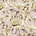 blush peonies wallpaper, premium peel & stick, sample 12 inchesx12 inches, floral; beige; pink, wallpaper decor