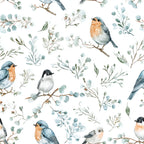 Floral with Birds Wallpaper