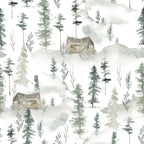Watercolor Pine Forest Wallpaper