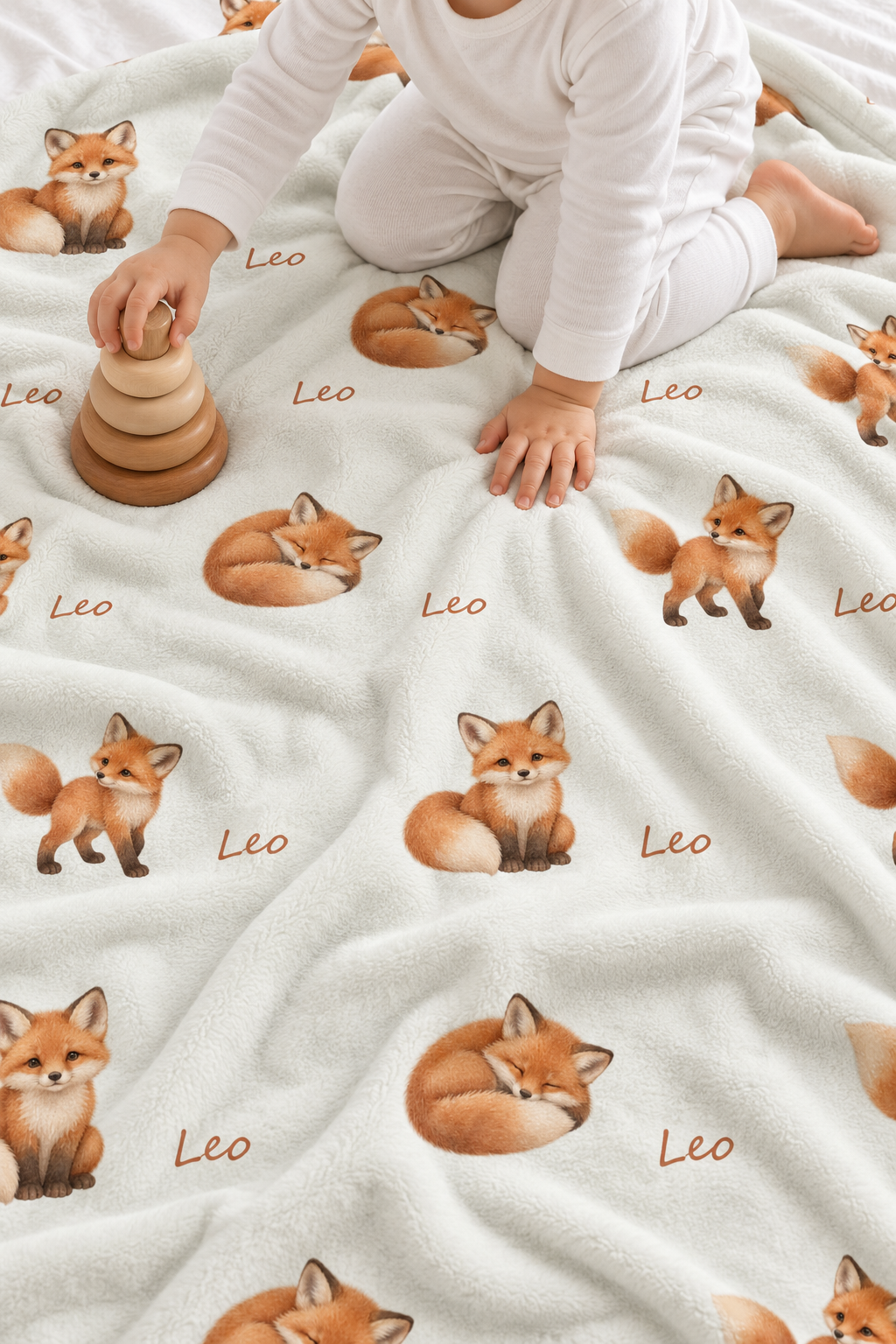 Woodland Fox Baby and Kids Blanket mockup