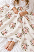 Floral Bouquet Baby and Kids Blanket mockup