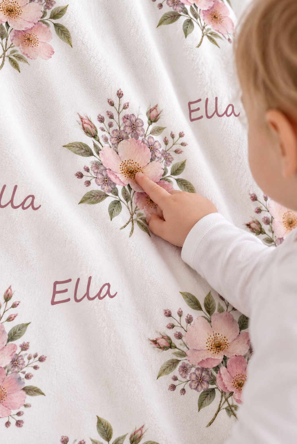 Floral Bouquet Baby and Kids Blanket mockup