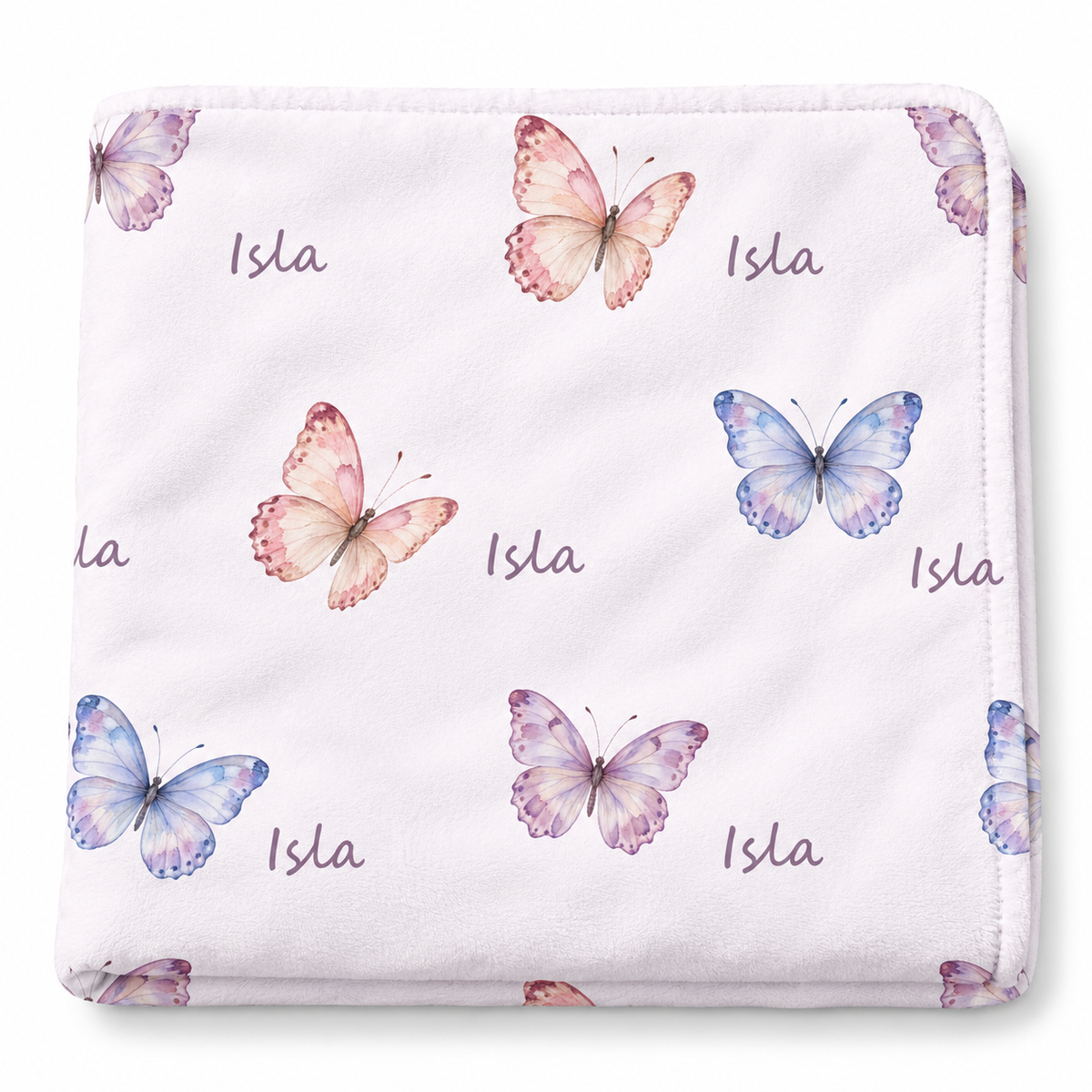 Watercolor Butterflies Baby and Kids Blanket mockup
