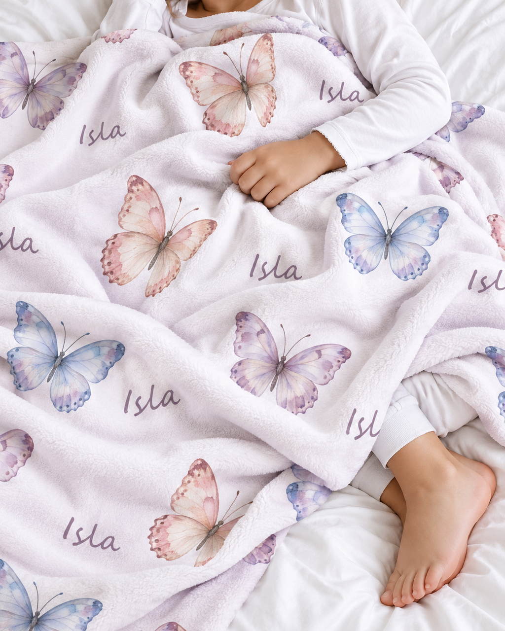 Watercolor Butterflies Baby and Kids Blanket mockup
