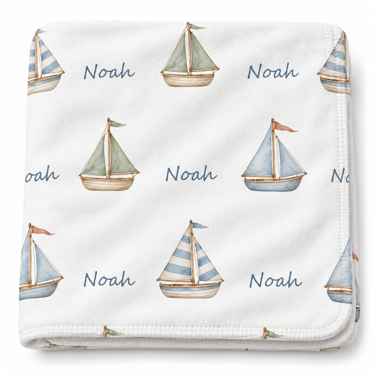 Little Sailboats Baby and Kids Blanket mockup