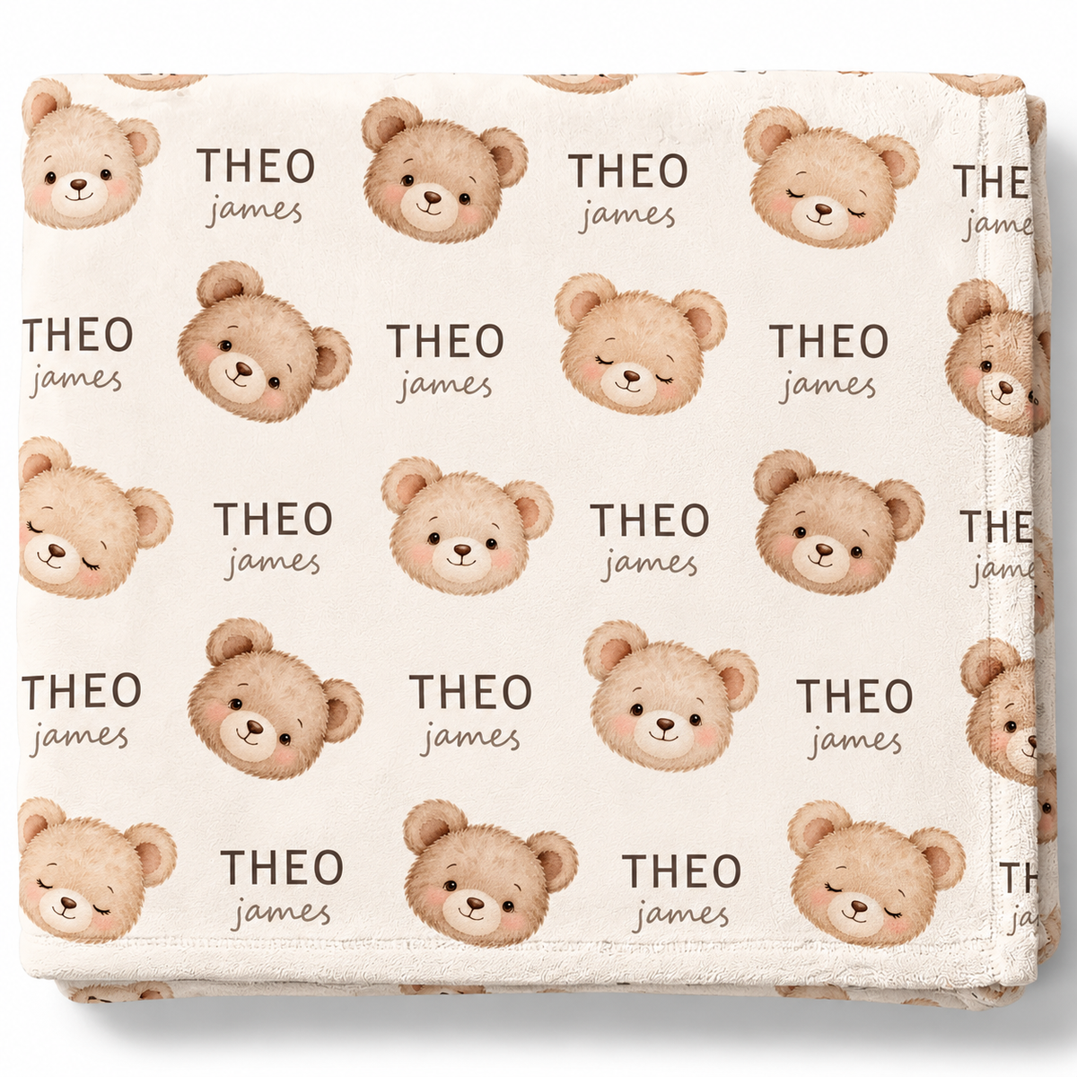 Little Bear Faces Baby and Kids Blanket mockup