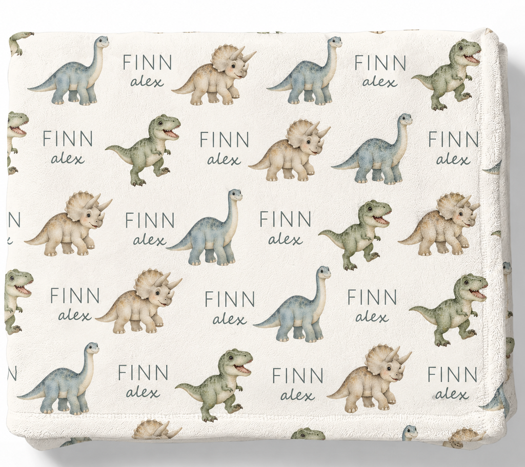 Little Dinosaurs Baby and Kids Blanket mockup