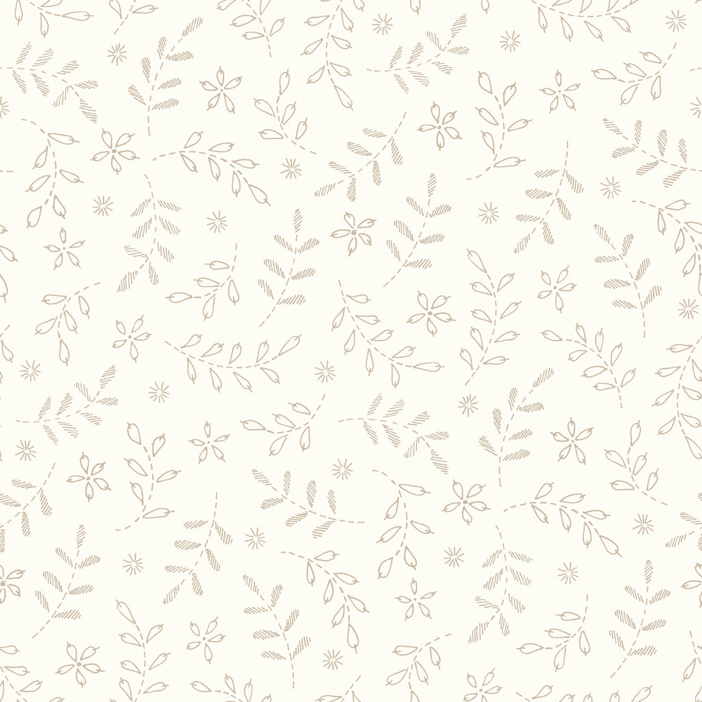 Leaves Embroidery Pattern Wallpaper