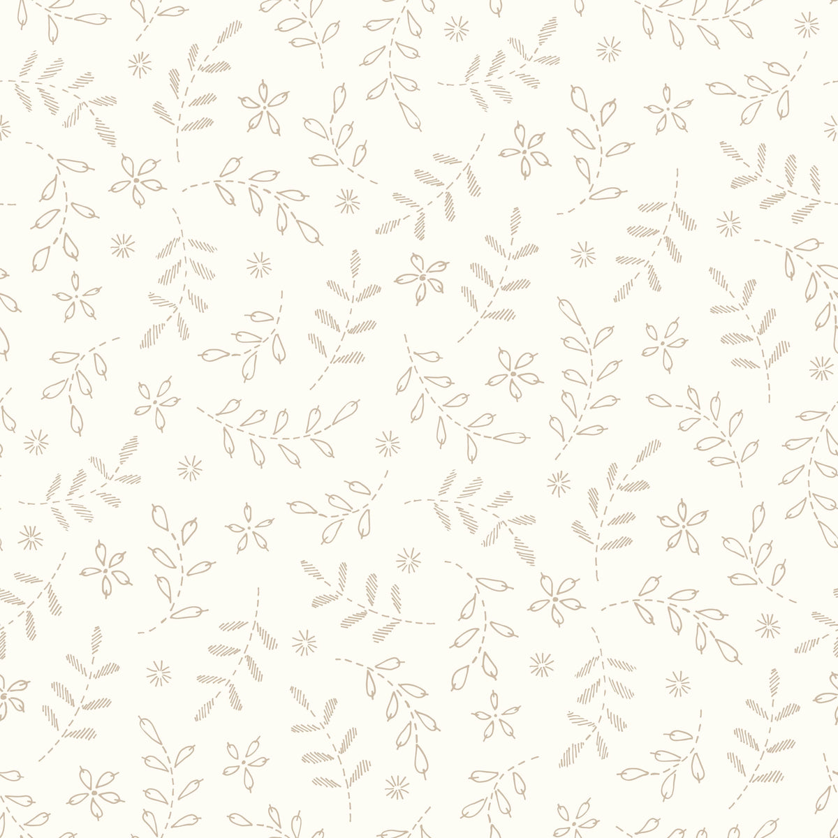 Leaves Embroidery Pattern Wallpaper