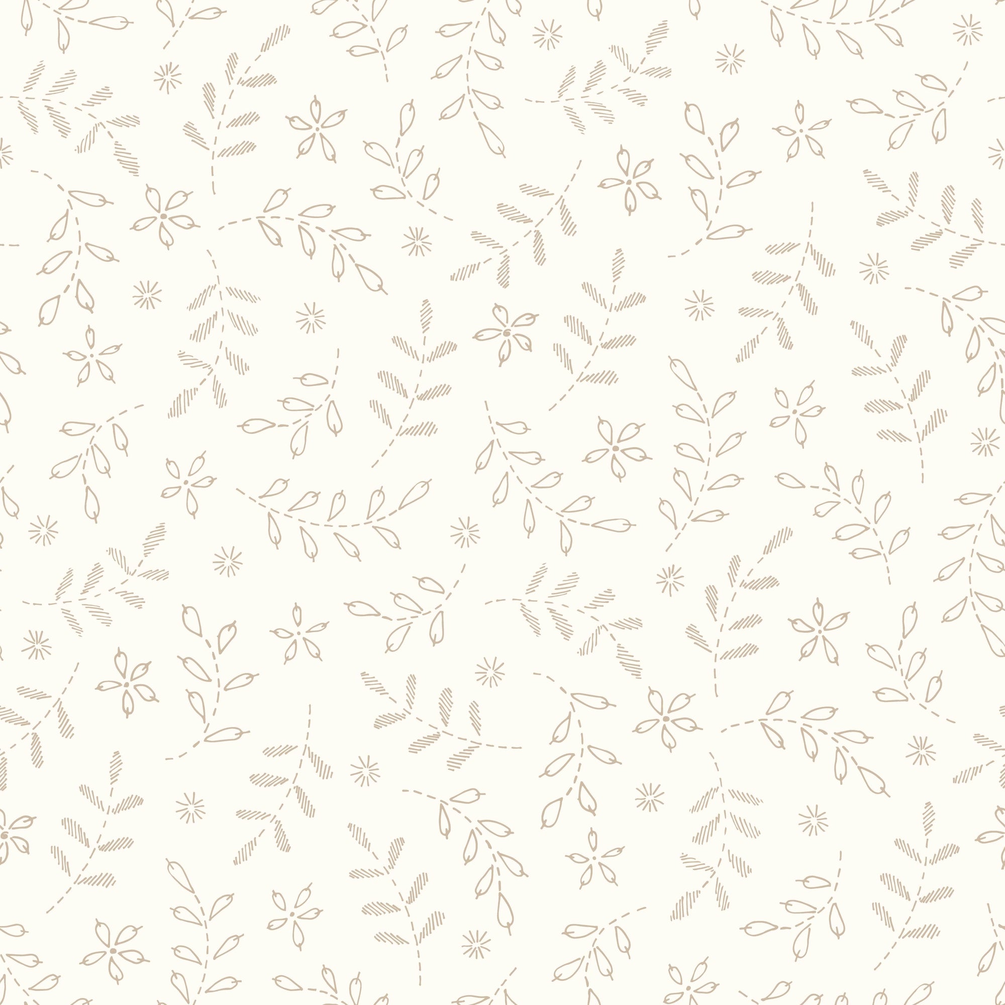 Leaves Embroidery Pattern Wallpaper