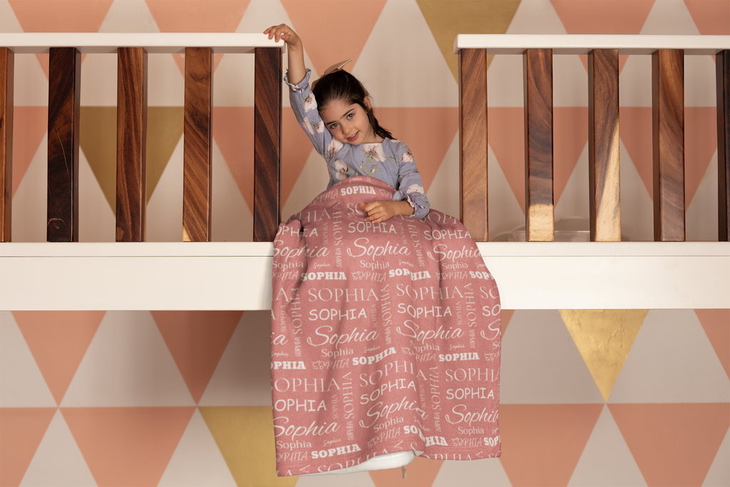 Personalized Multi-Name Pink Blanket
