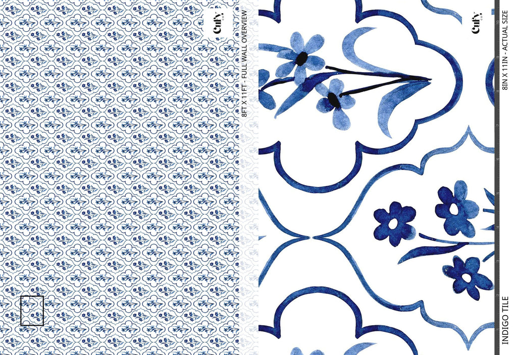 Indigo Tile Wallpaper