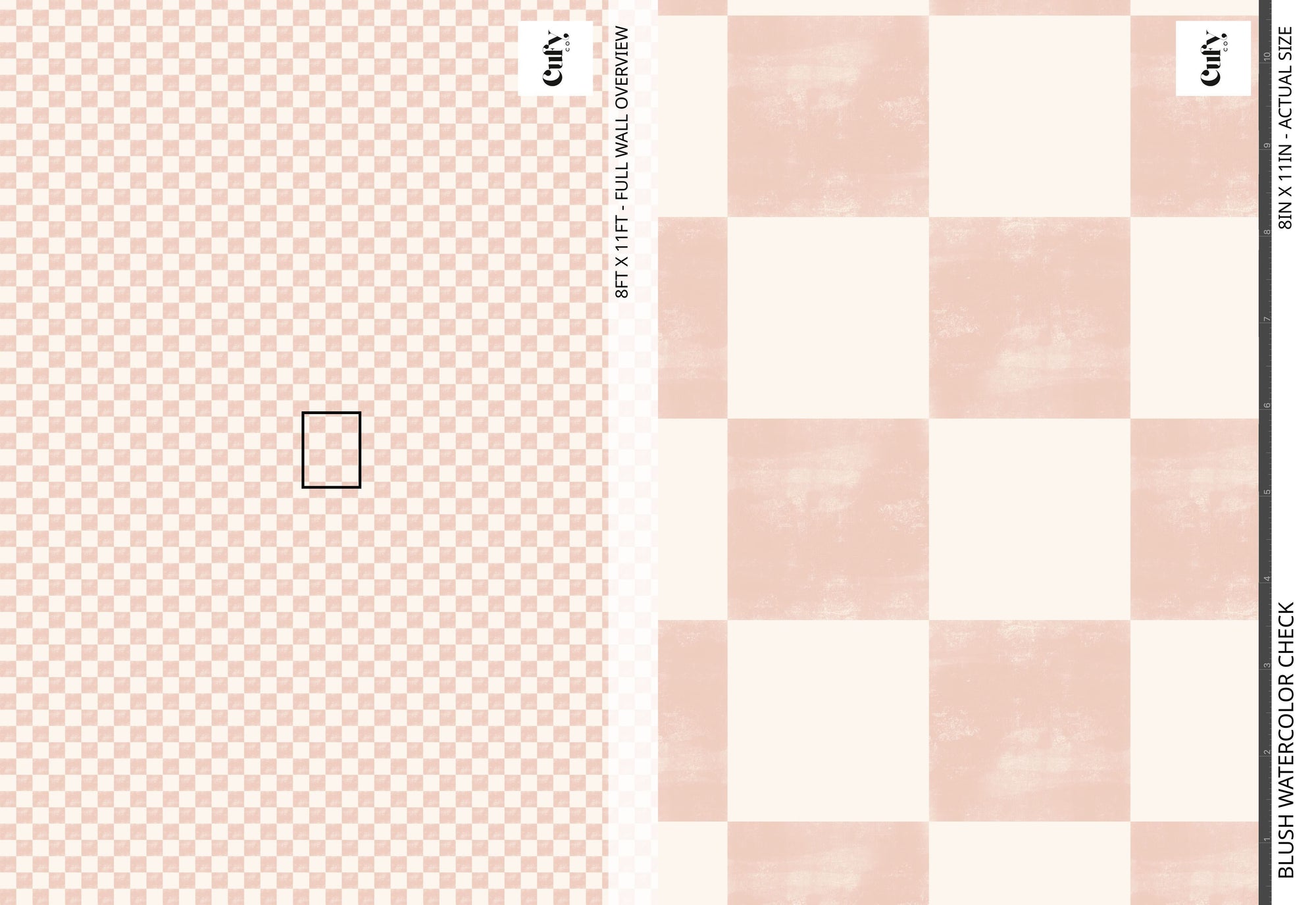 Blush Watercolor Check Wallpaper