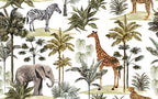 Safari Palm Animals Wallpaper