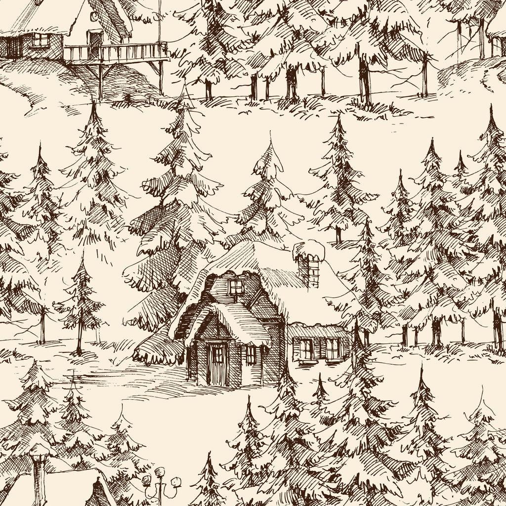 Cabin Sketch Wallpaper