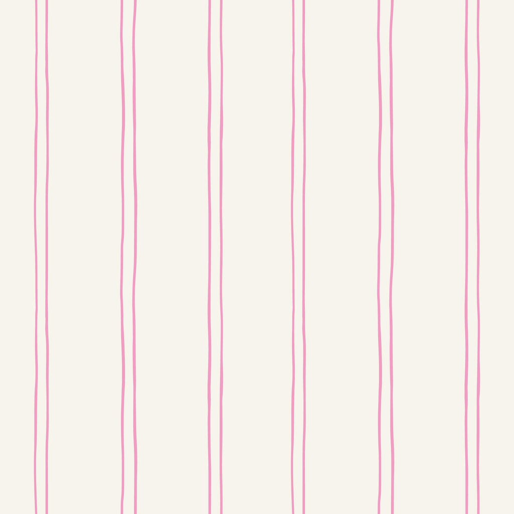 WP423 pink double pinstripe pattern on cream